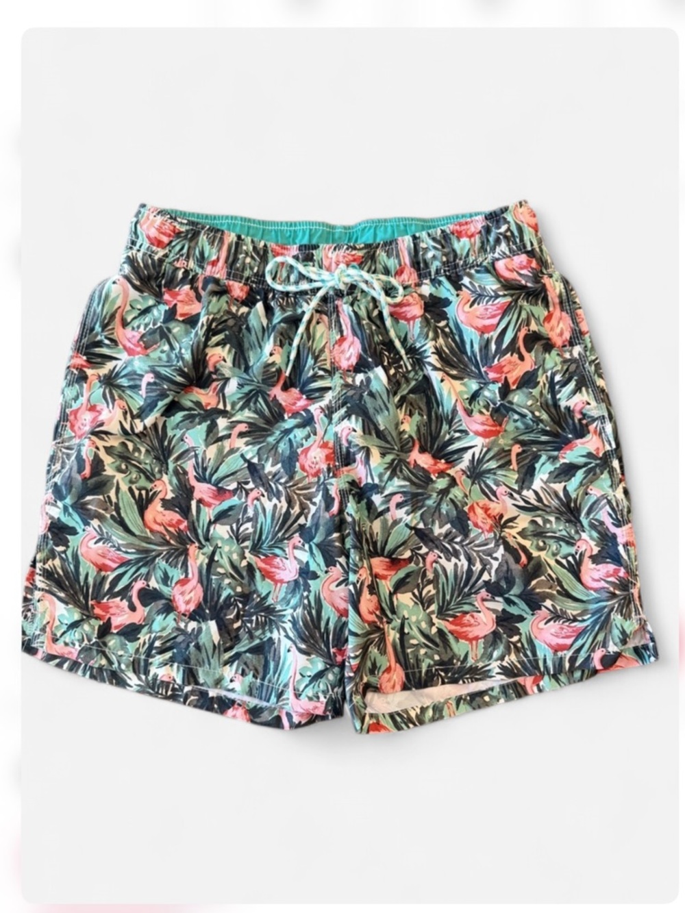 Goodfellow & Co Teal Flamingo Swim Shorts Size M
